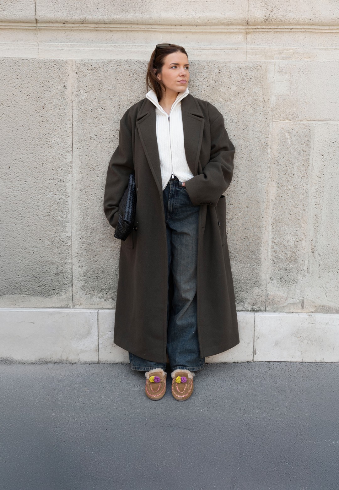 Poelman NINA brown suede women’s loafers casually styled with jeans