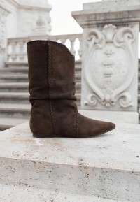 POSH by Poelman NOVEMBER dark brown boots with a high shaft and pointed toe