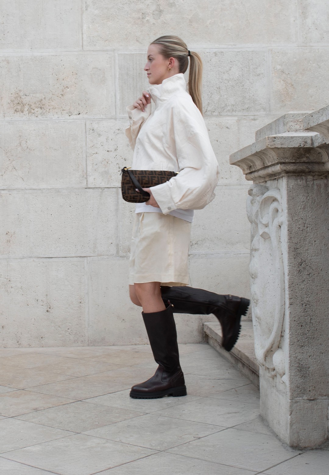 HABOOB LIMONE tall leather women's boots styled with a dress