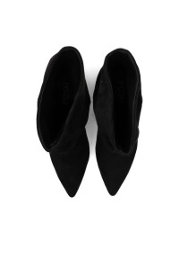 Top view of EVA women's black faux suede ankle boots