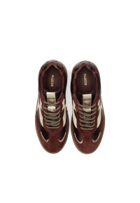 bordeauxrode dames sneakers – bovenaanzicht