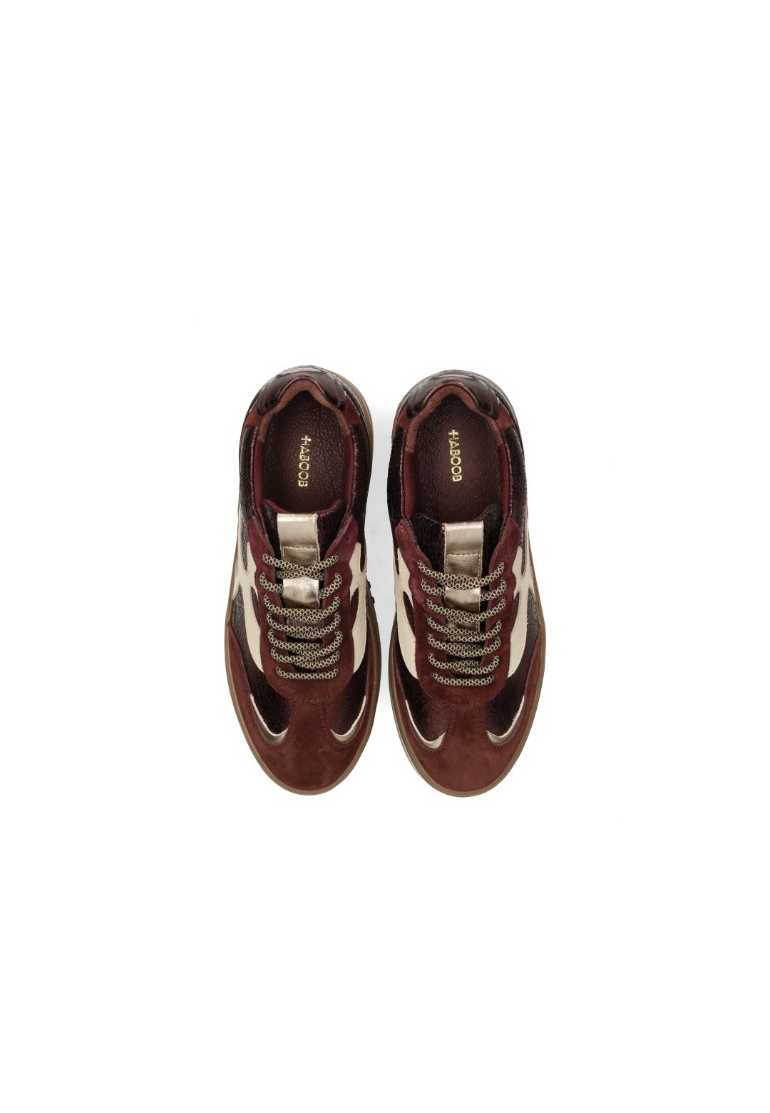 bordeauxrode dames sneakers – bovenaanzicht