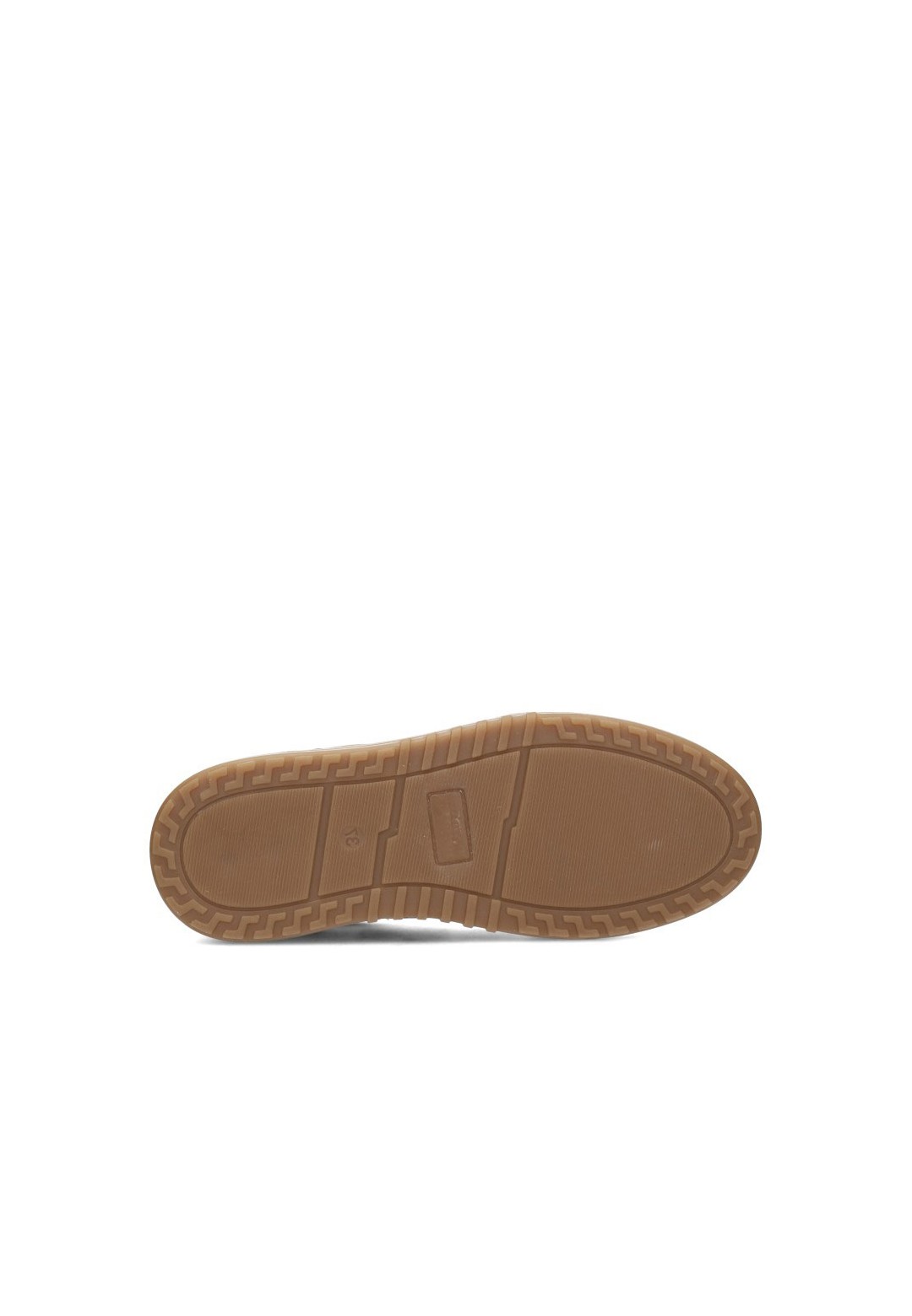 dames sneaker met bruine platformzool – onderaanzicht