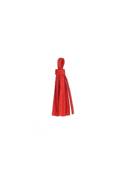 Red tassel as a decorative shoe accessory