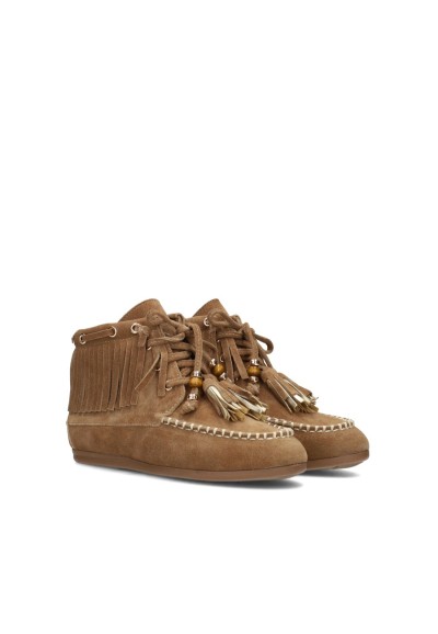 Poelman BALOU girls’ brown suede ankle boots – pair side view