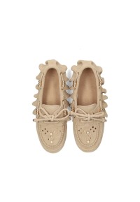 Poelman ORELIA dames loafers met goudkleurige details – bovenaanzicht