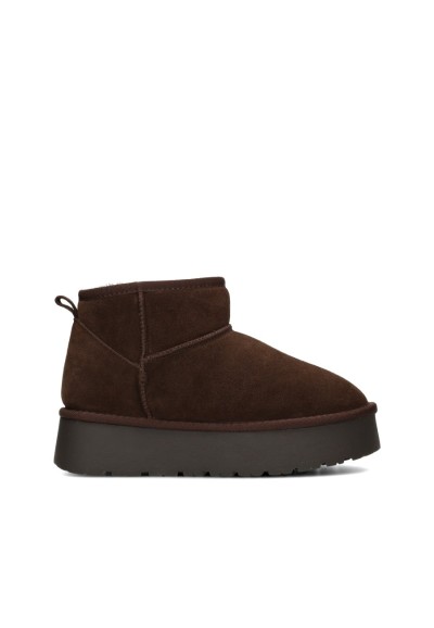 Poelman ELIZA dark brown warm-lined boots for women – side view