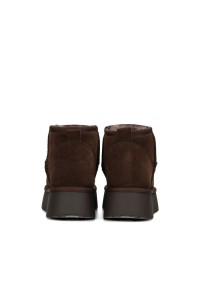 ELIZA dark brown women’s boots with warm lining – back view