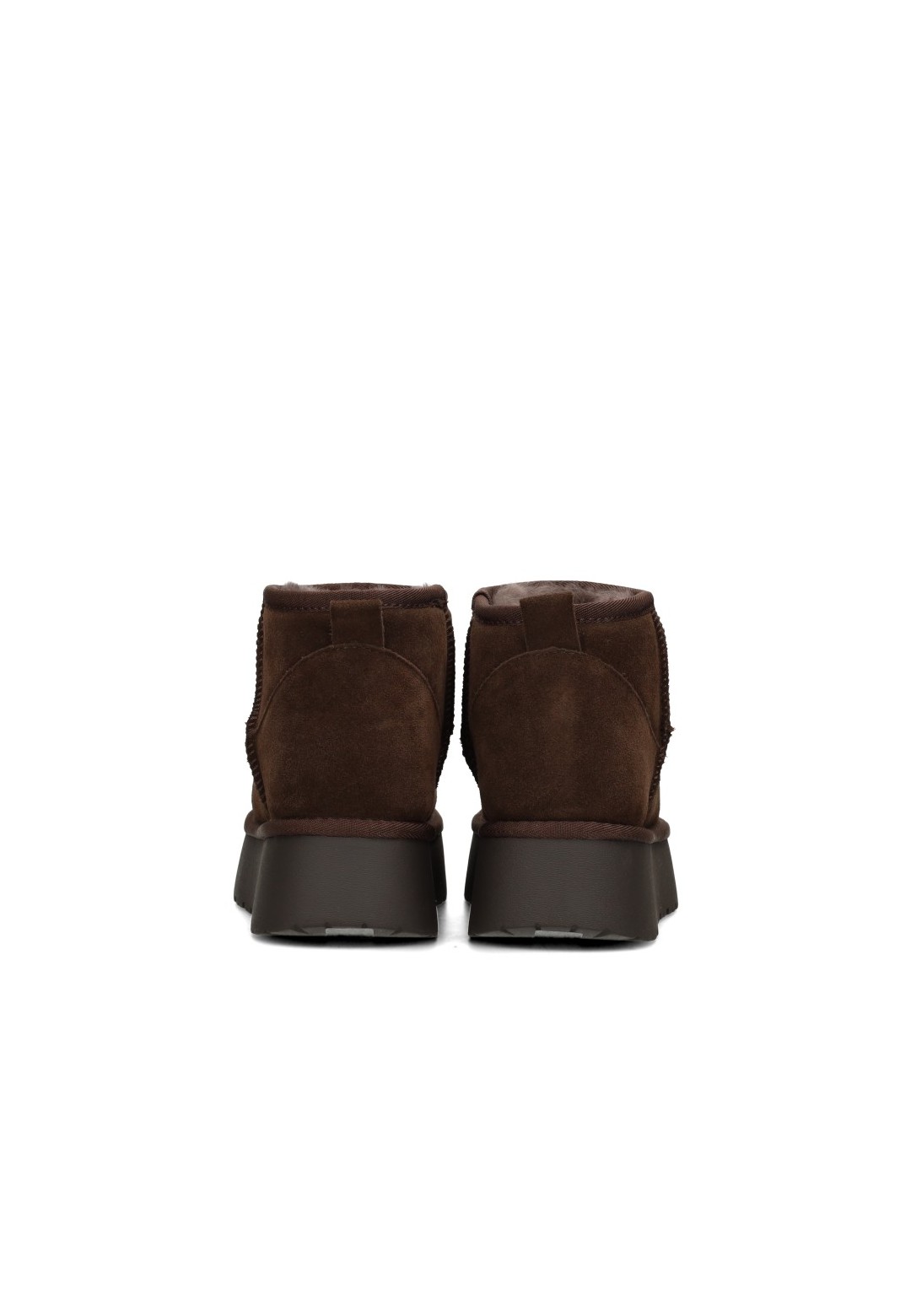 ELIZA dark brown women’s boots with warm lining – back view