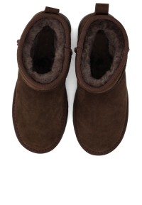 ELIZA dark brown warm-lined boots for women – top view