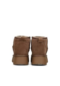 ELIZA brown women’s boots with warm lining – back view