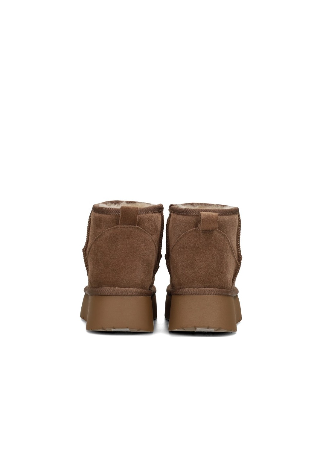 ELIZA brown women’s boots with warm lining – back view