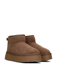 Poelman ELIZA brown warm-lined boots for women – side view