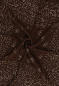 Detail van Poelman bruin dames sjaaltje met ton-sur-ton paisley bandana print