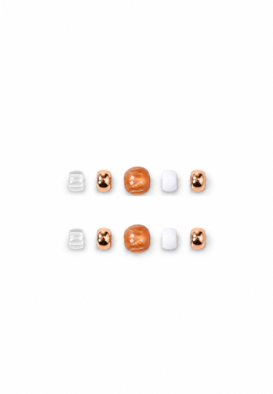 Set aus 10 dekorativen Perlen in Beige und Metallic-Tönen