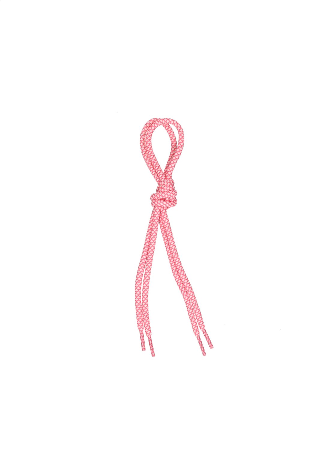 Korte roze veters met wit gevlochten patroon