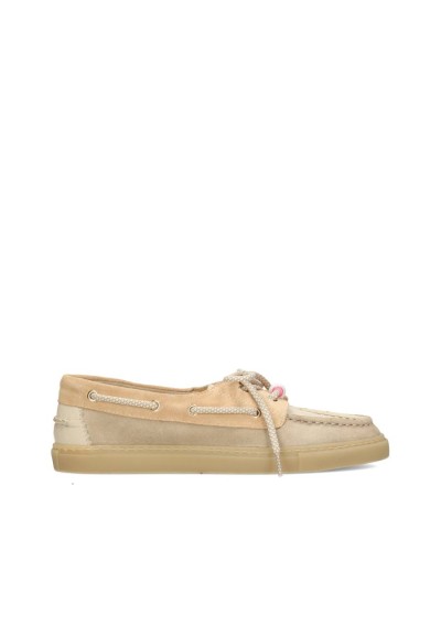 Poelman SILK beige suède loafers dames zijaanzicht