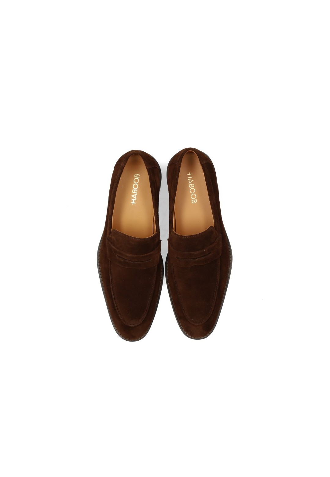 HABOOB ENGADIN men's brown loafers – top view