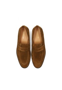 HABOOB LUC men's brown suede loafers – top view