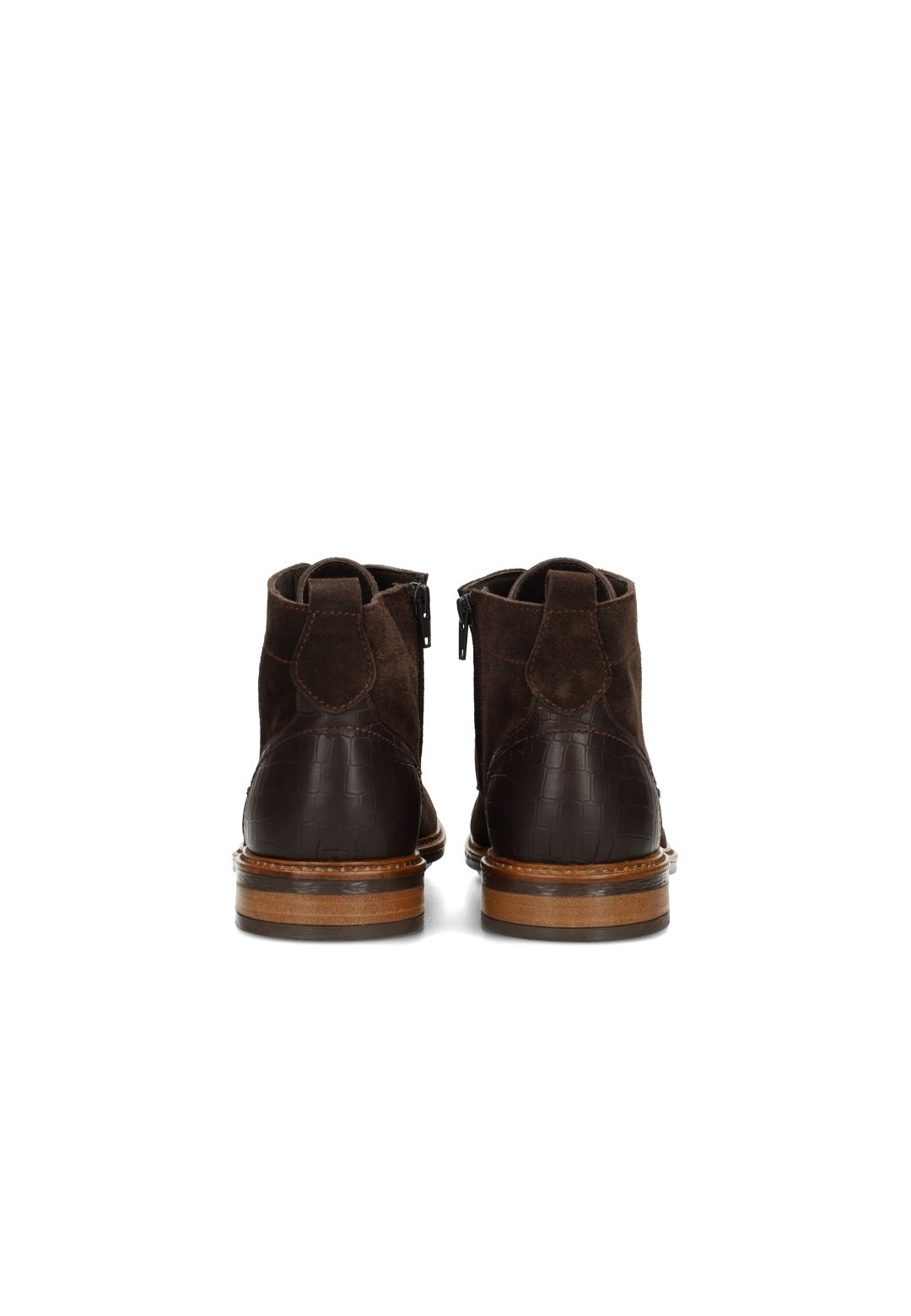Poelman JONI braune Wildleder-Herrenstiefel Rückansicht