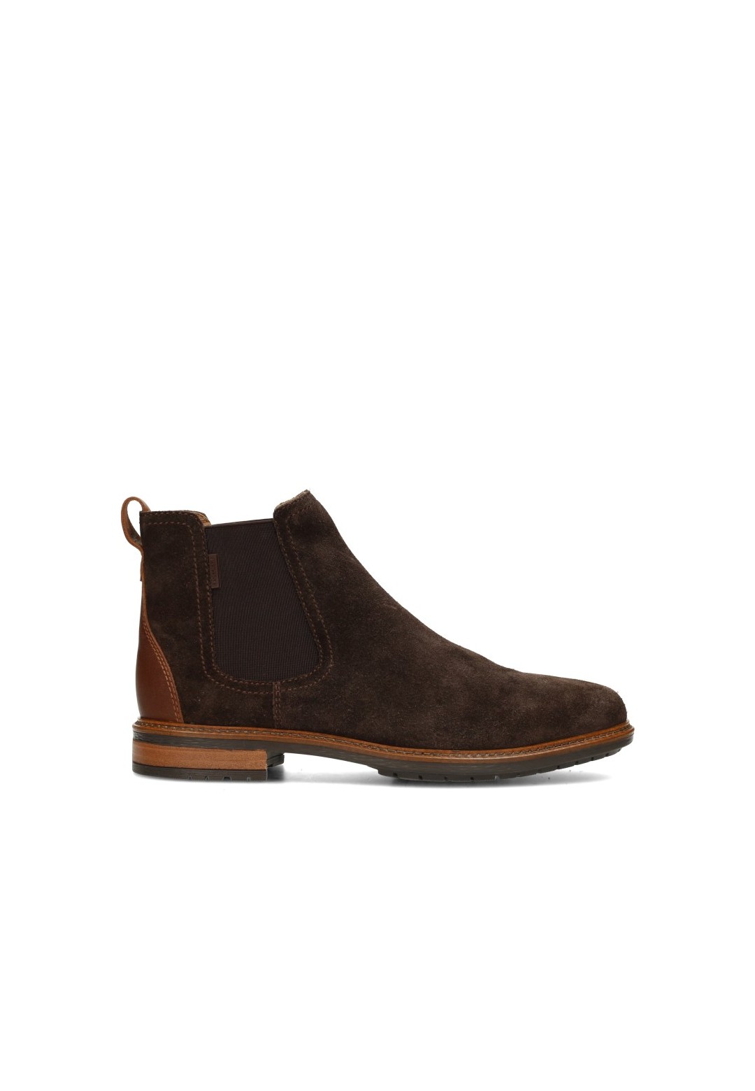 Poelman JONI brown suede men’s Chelsea boots side view