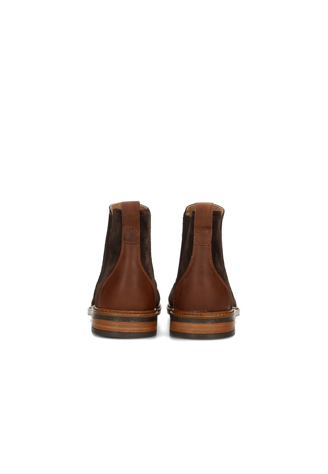 Poelman JONI brown suede men’s Chelsea boots rear view