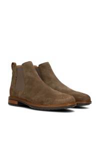 Poelman JONI brown suede men's Chelsea boots – angled front view