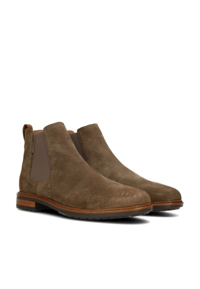 Poelman JONI brown suede men's Chelsea boots – angled front view