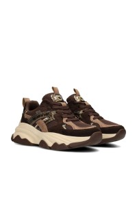 POSH by Poelman GIGI chunky sneakers bruin – schuin vooraanzicht