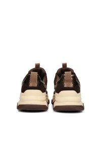 POSH by Poelman GIGI Damen Sneaker in Braun – Rückansicht