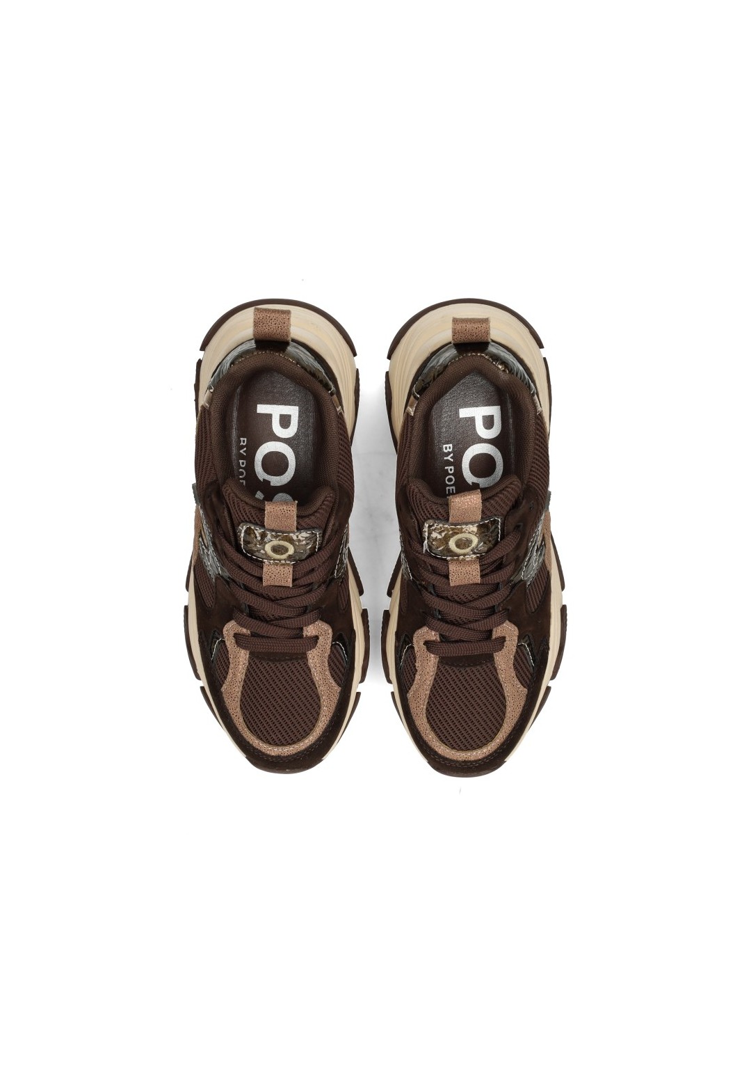 POSH by Poelman GIGI braune Sneaker – Draufsicht