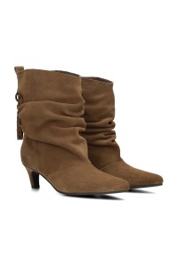 Poelman PRUE women's boots in brown suede with 6 cm heel