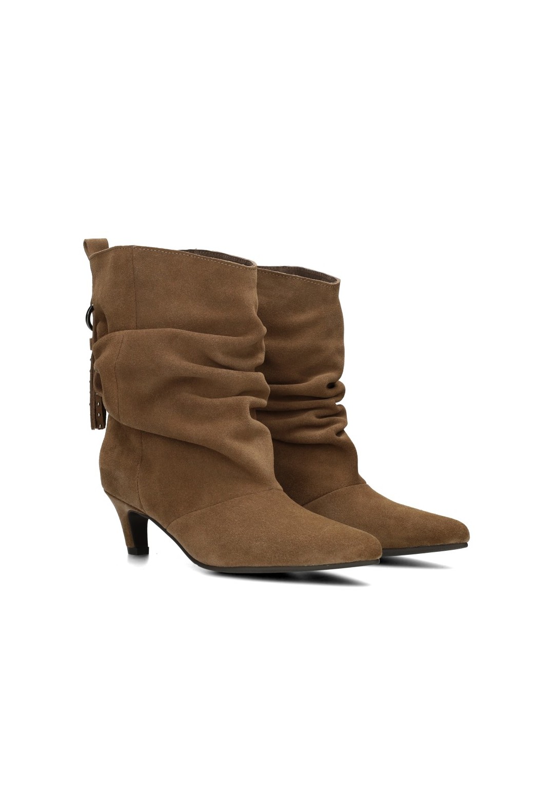 Poelman PRUE women's boots in brown suede with 6 cm heel