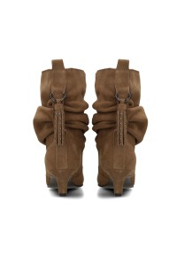 Poelman PRUE brown suede women's boots with back detail