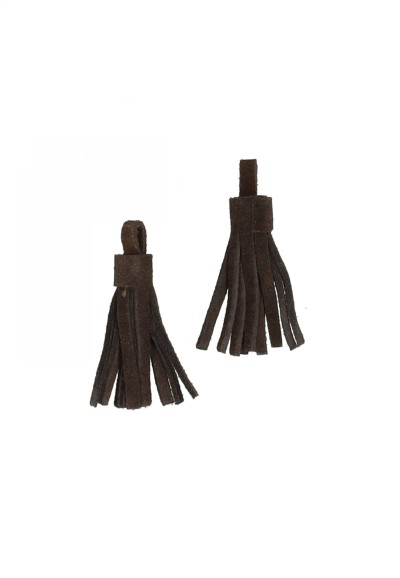 Donkerbruine suède tassels voor schoenen – set van 2