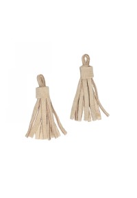 Beige suède tassels voor schoenen – set van 2