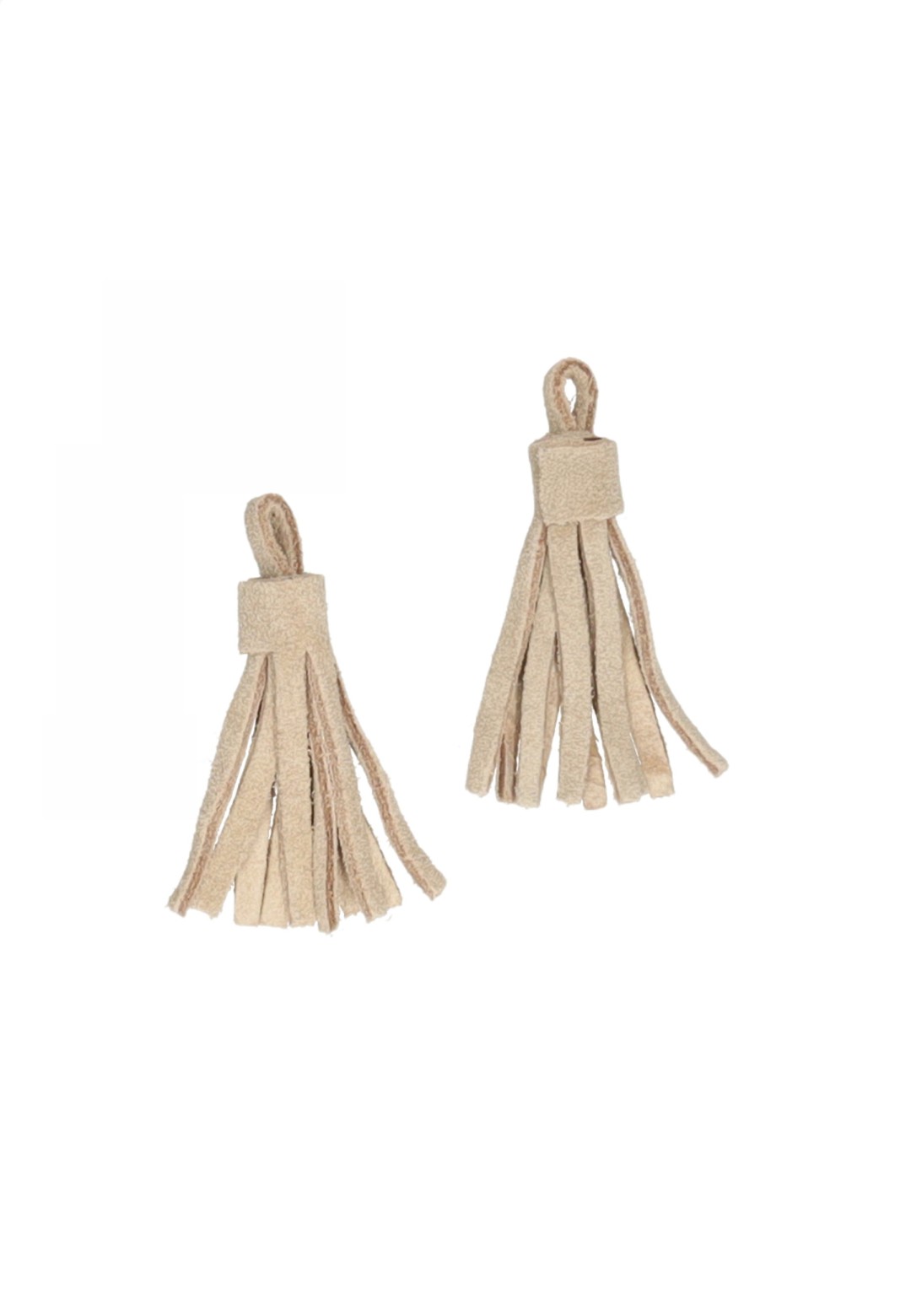 Beige suède tassels voor schoenen – set van 2