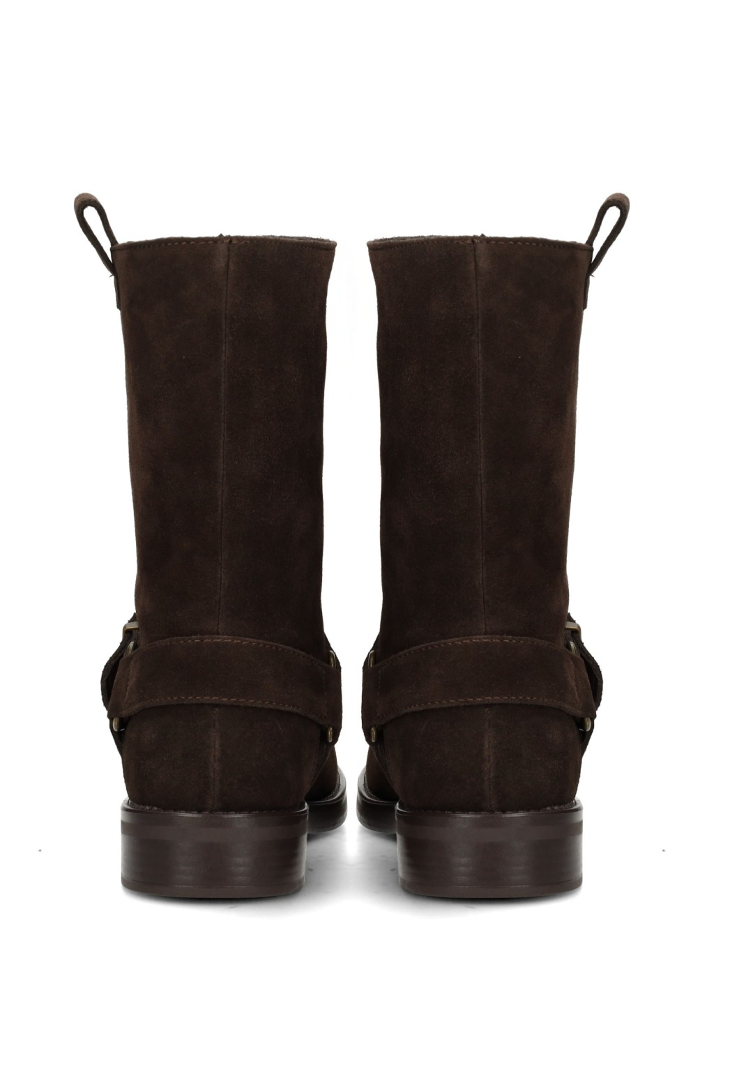 Poelman BAMBI dunkelbraune Damen-Stiefeletten aus Wildleder Rückansicht