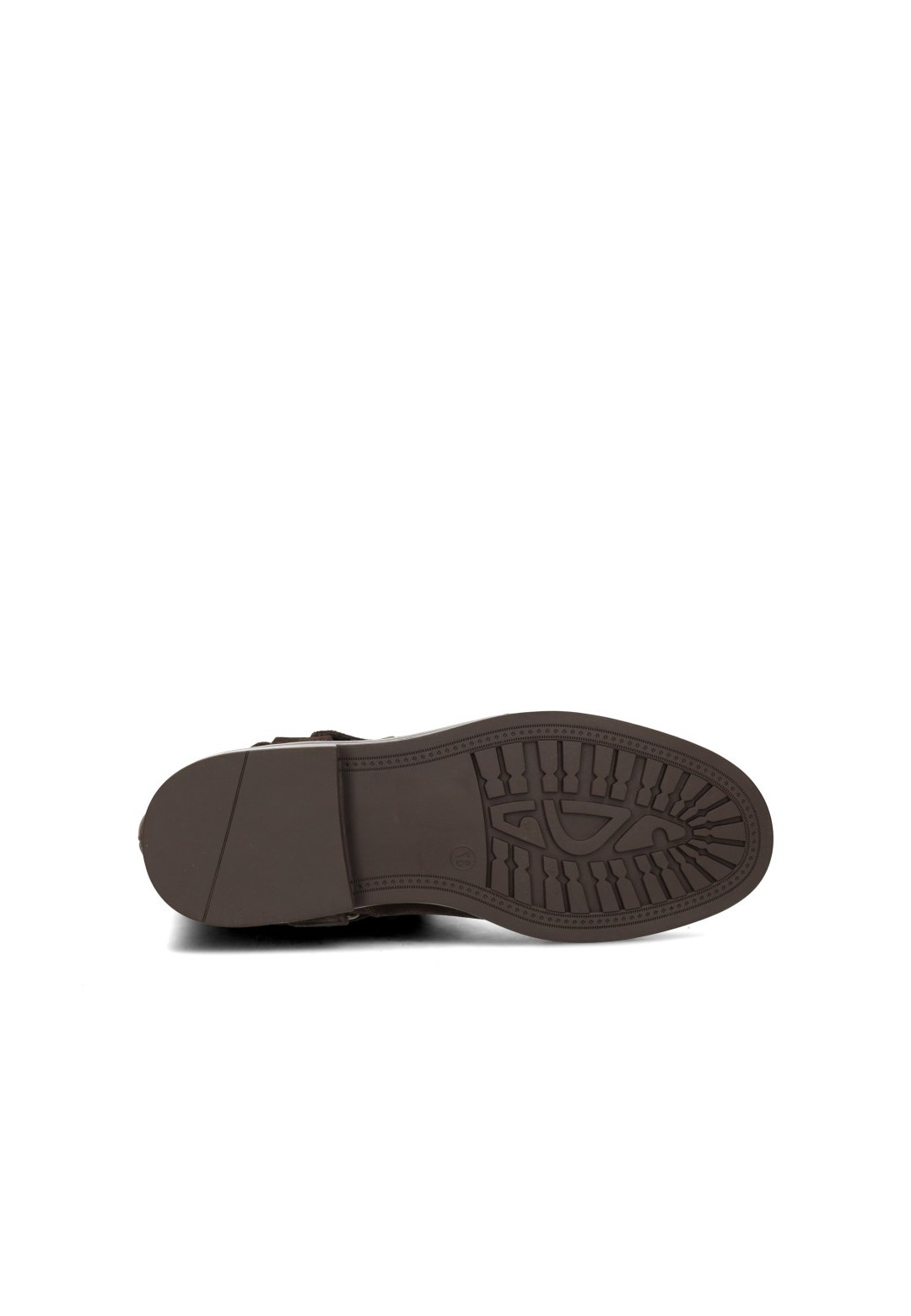 Poelman BAMBI dunkelbraune Damen-Stiefeletten aus Wildleder Sohlenansicht