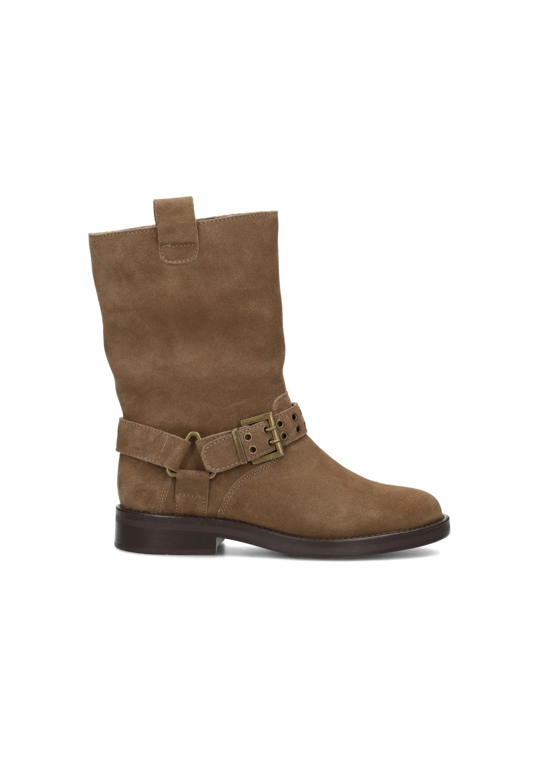 Poelman BAMBI brown suede women’s ankle boots side view