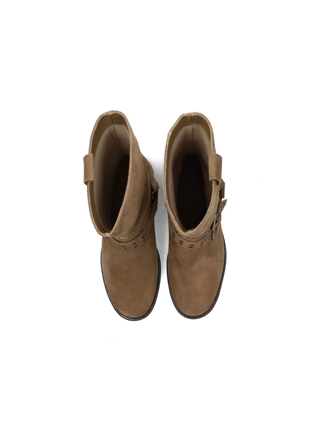 Poelman BAMBI brown suede women’s ankle boots top view