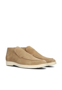 Poelman TIVOLI beige Damen-Loafer aus Wildleder schräge Seitenansicht