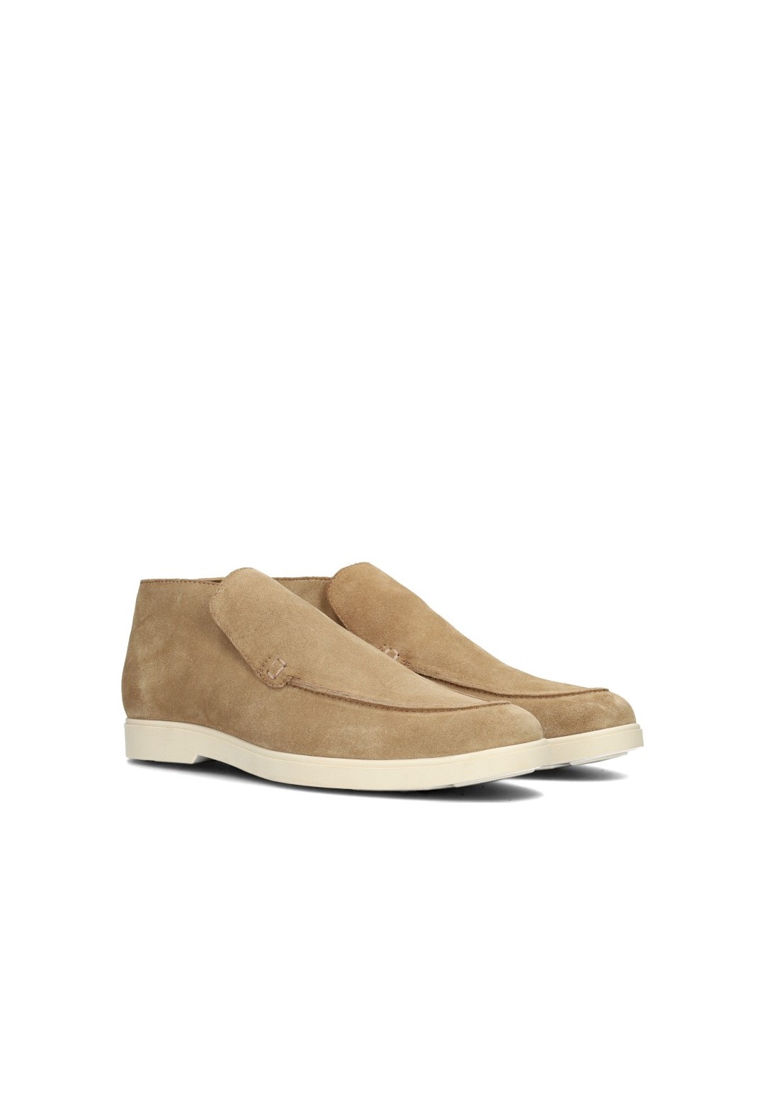 Poelman TIVOLI beige Damen-Loafer aus Wildleder schräge Seitenansicht