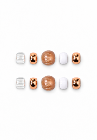 Brown, white and gold decorative beads from Shoe Charm Set