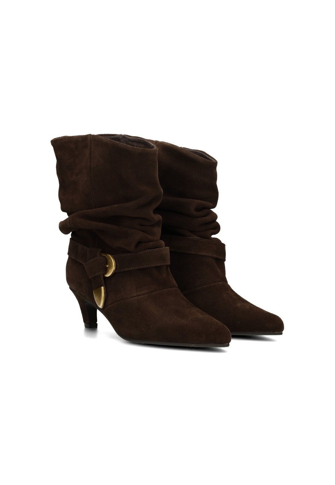 HABOOB GITHA dark brown suede boots with slouchy shaft