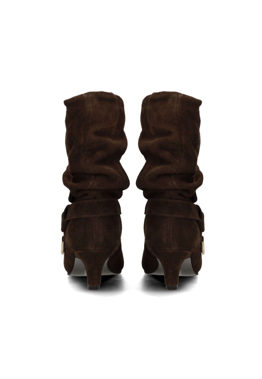Back view of HABOOB GITHA dark brown suede boots