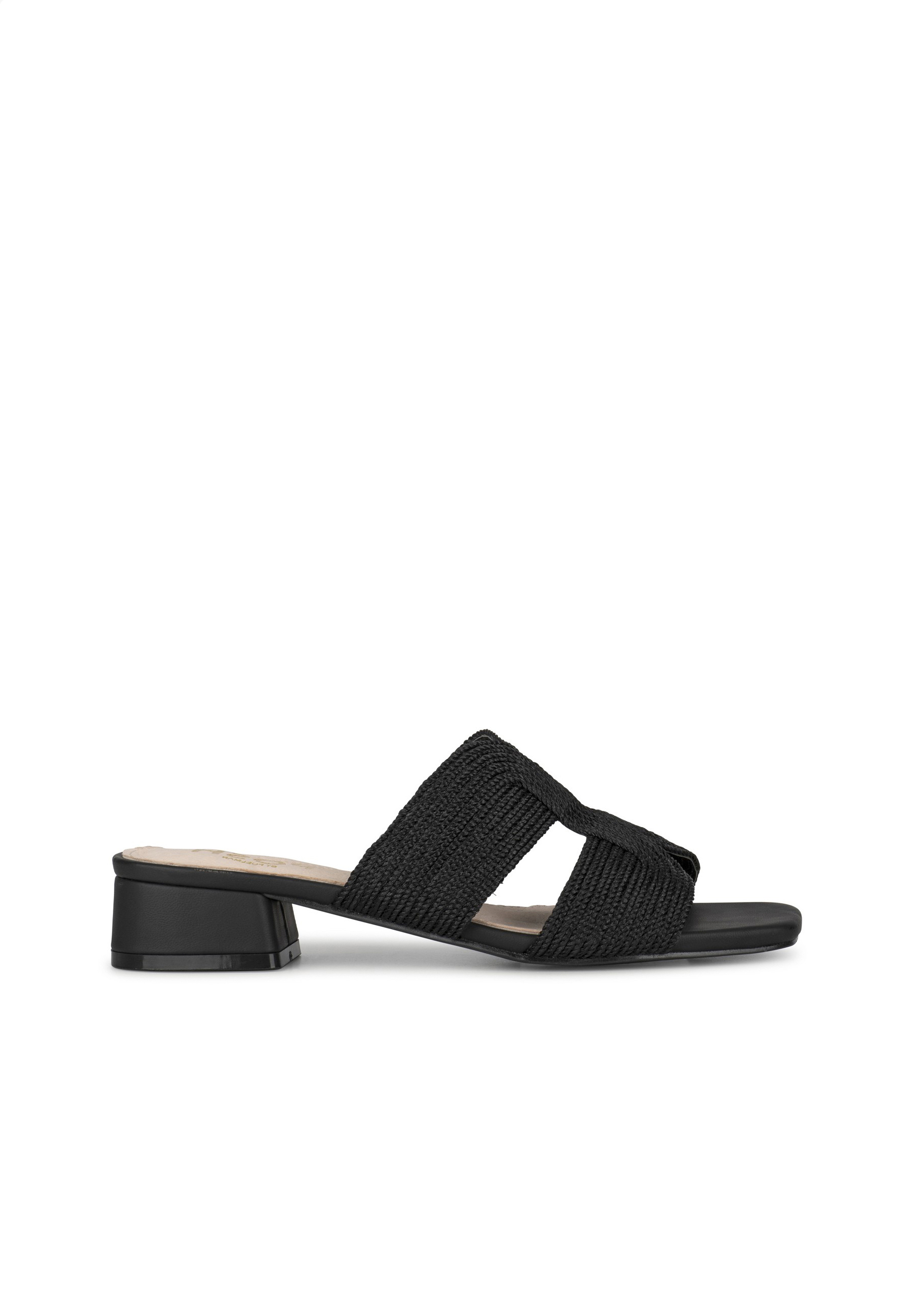 Ladies black mule sandals hot sale