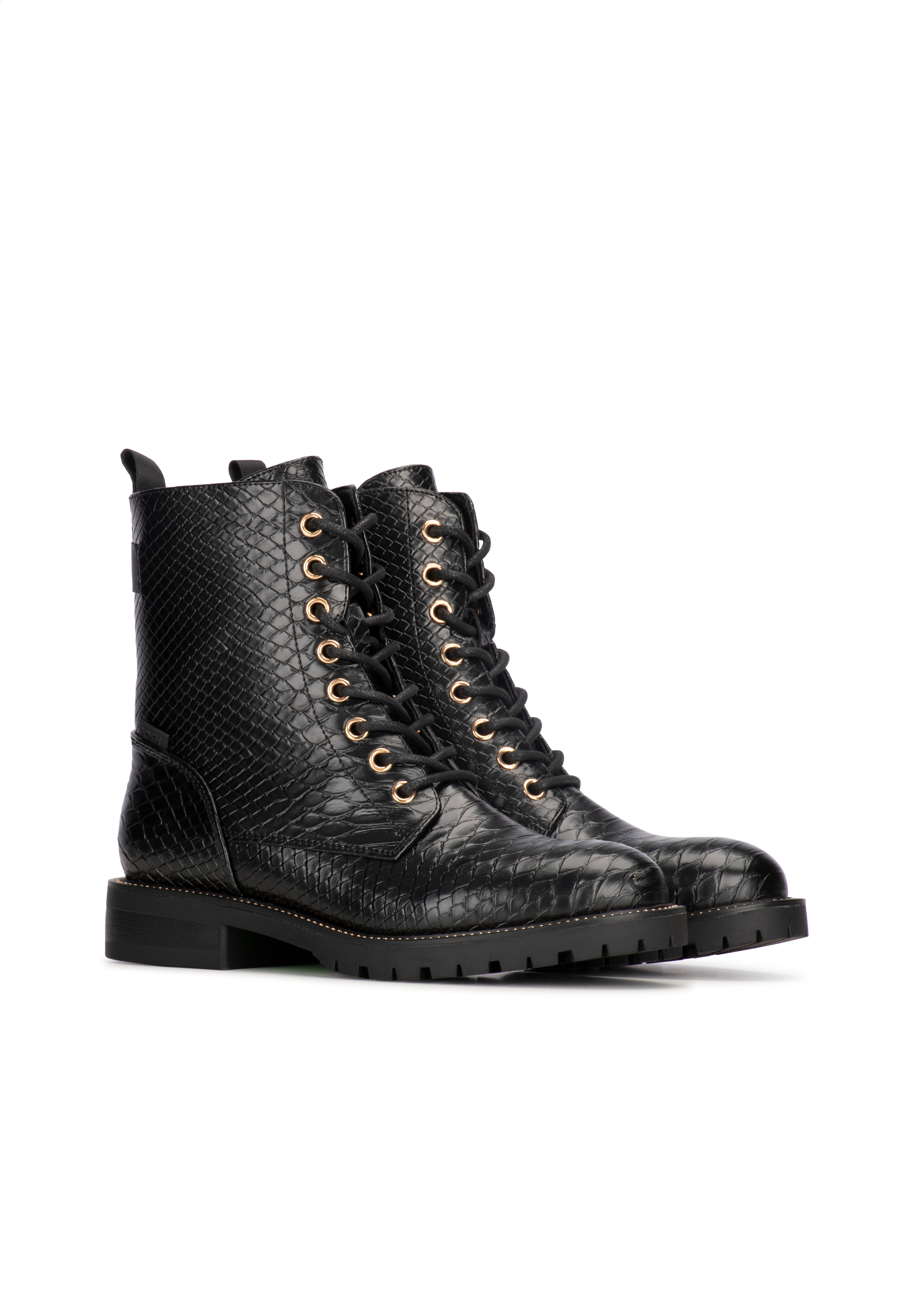 Women's lace up snake boots discount
